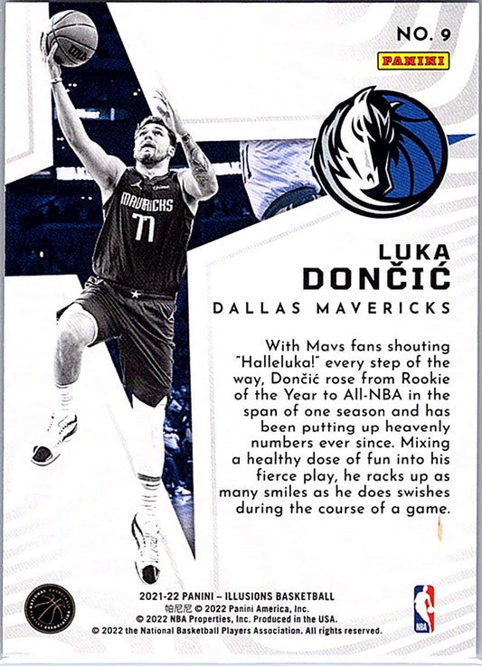 2021-22 Panini Illusions LUKA DONCIC #9 Shining Stars Orange Mavericks