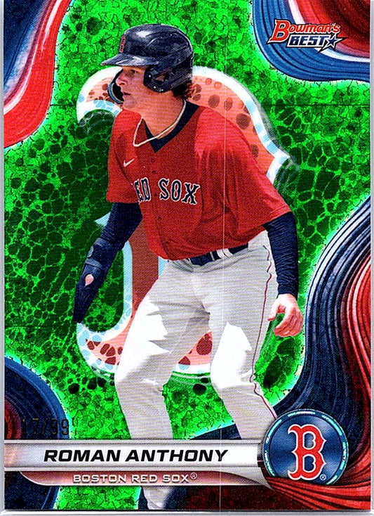 2024 Bowman's Best Roman Anthony #TP-3 Green Mini-Diamond Ref Red Sox /99