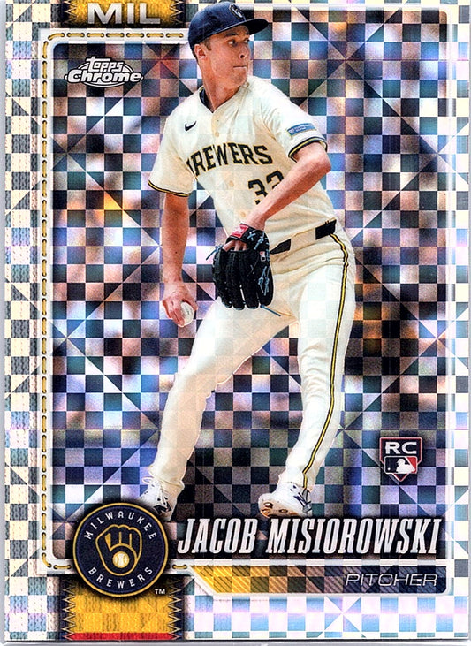2026 Topps Chrome Jacob Misiorowski #196 X-Fractors Milwaukee Brewers
