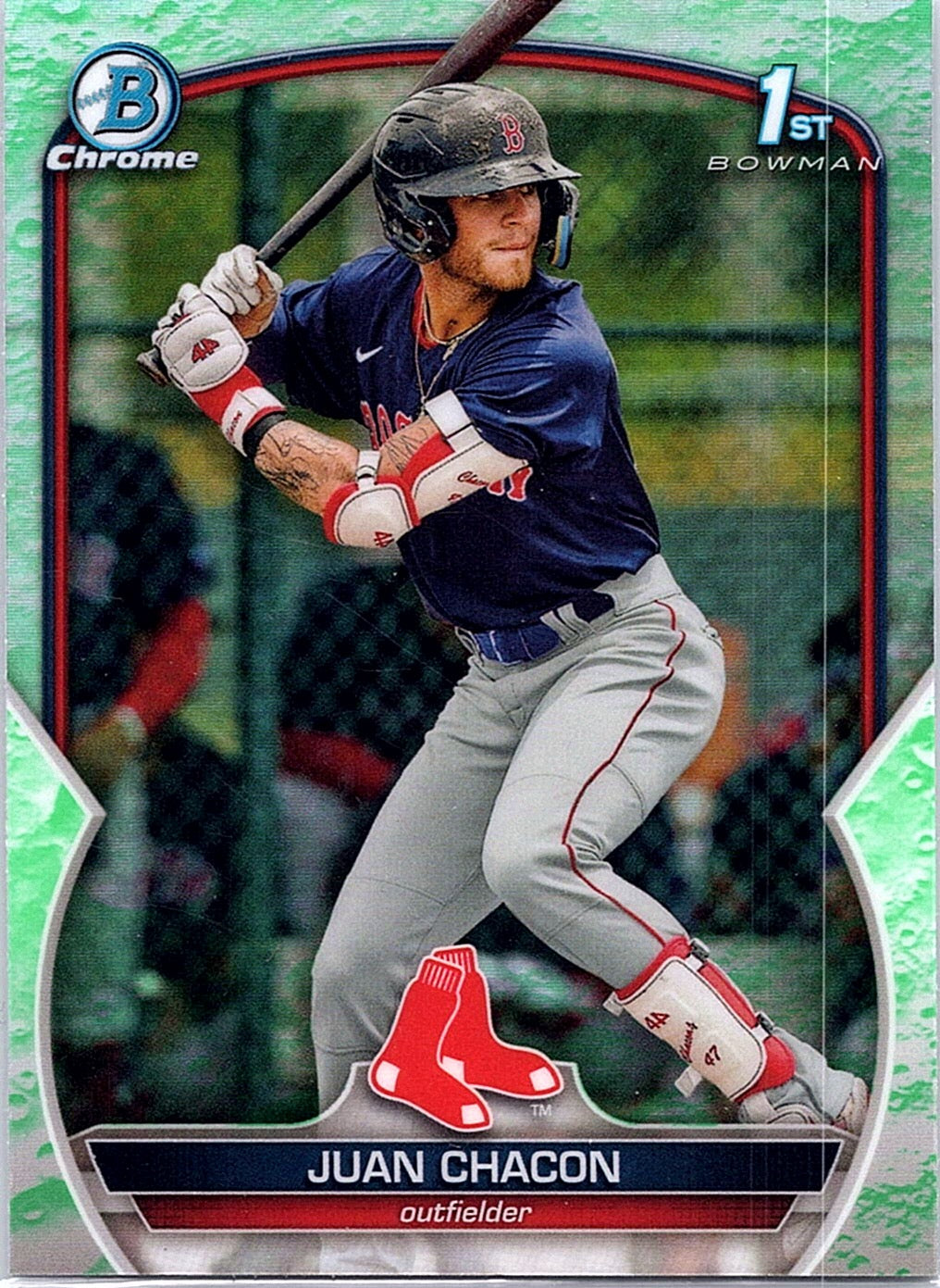2023 Bowman Juan Chacon #BCP-105 Chrome Prospects Lunar Glow Refractors Red Sox