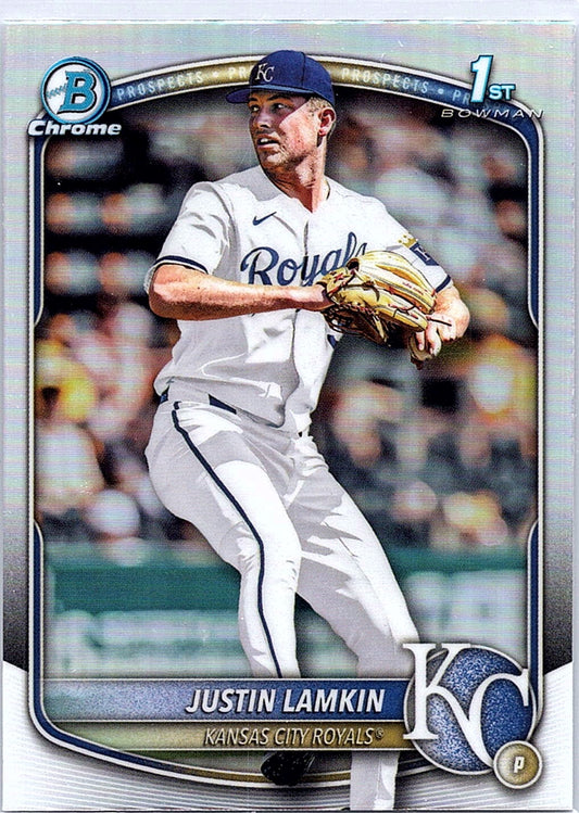 2025 Bowman Draft Justin Lamkin #BDC-62 Chrome Refractor Kansas City Royals