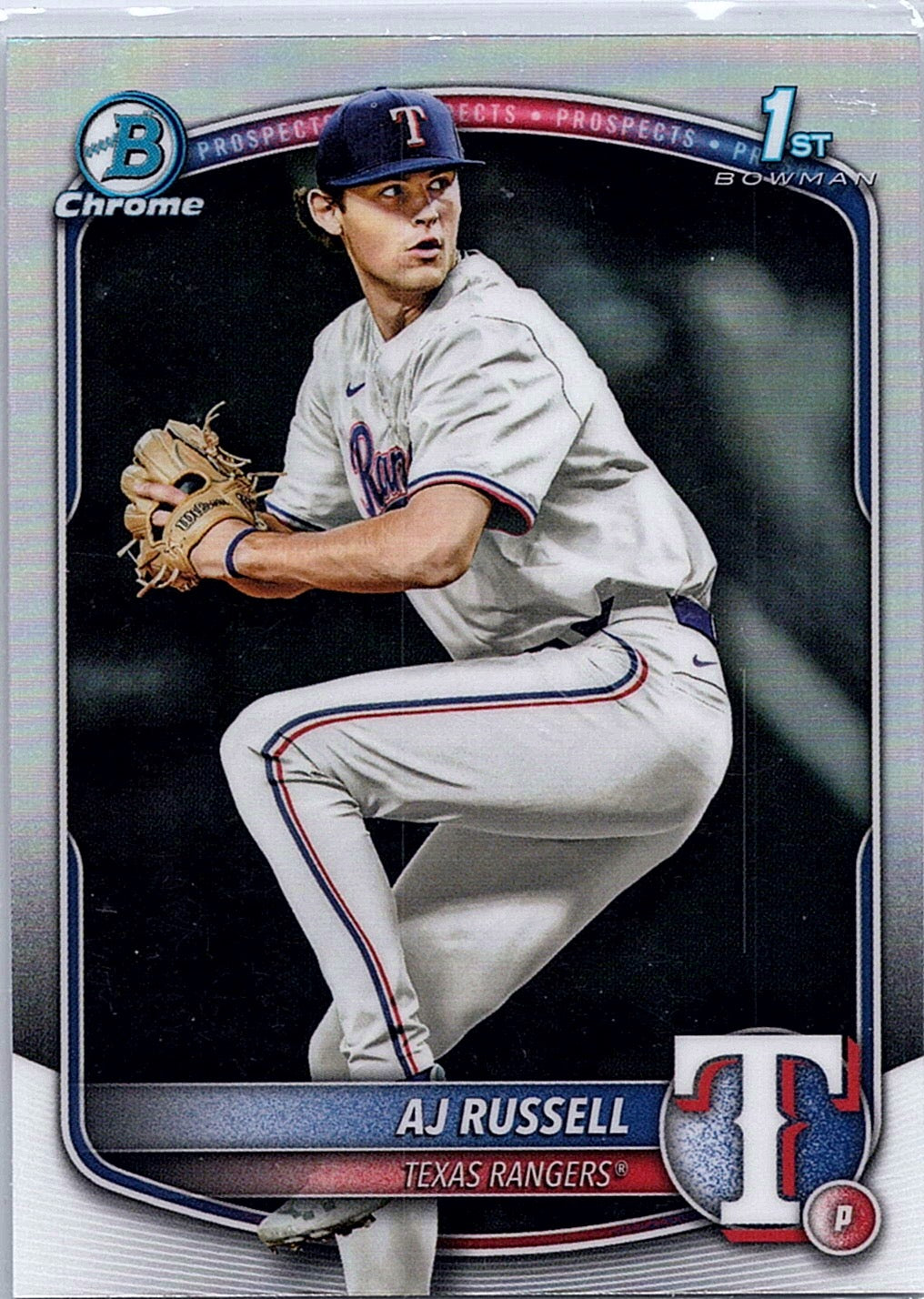 2025 Bowman Draft AJ Russell #BDC-51 Chrome Refractor Texas Rangers