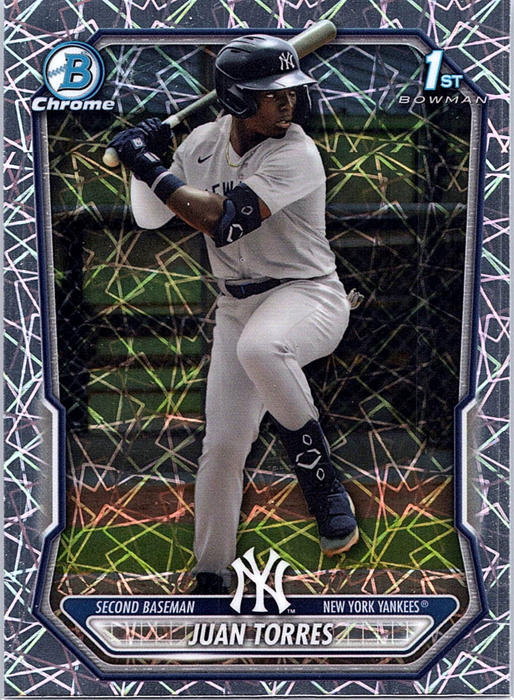 2026 Bowman Juan Torres #BCP-75 Chrome Prospects Lazer Refractor Yankees