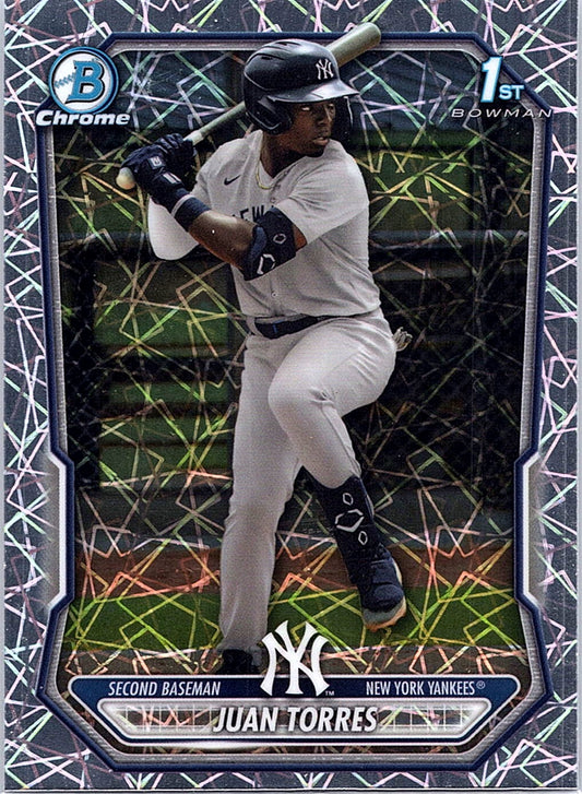 2026 Bowman Juan Torres #BCP-75 Chrome Prospects Lazer Refractor Yankees