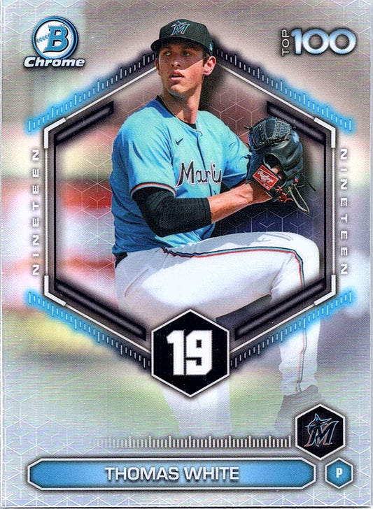 2026 Bowman Thomas White #BTP-19 Bowman Scouts' Top 100 Miami Marlins