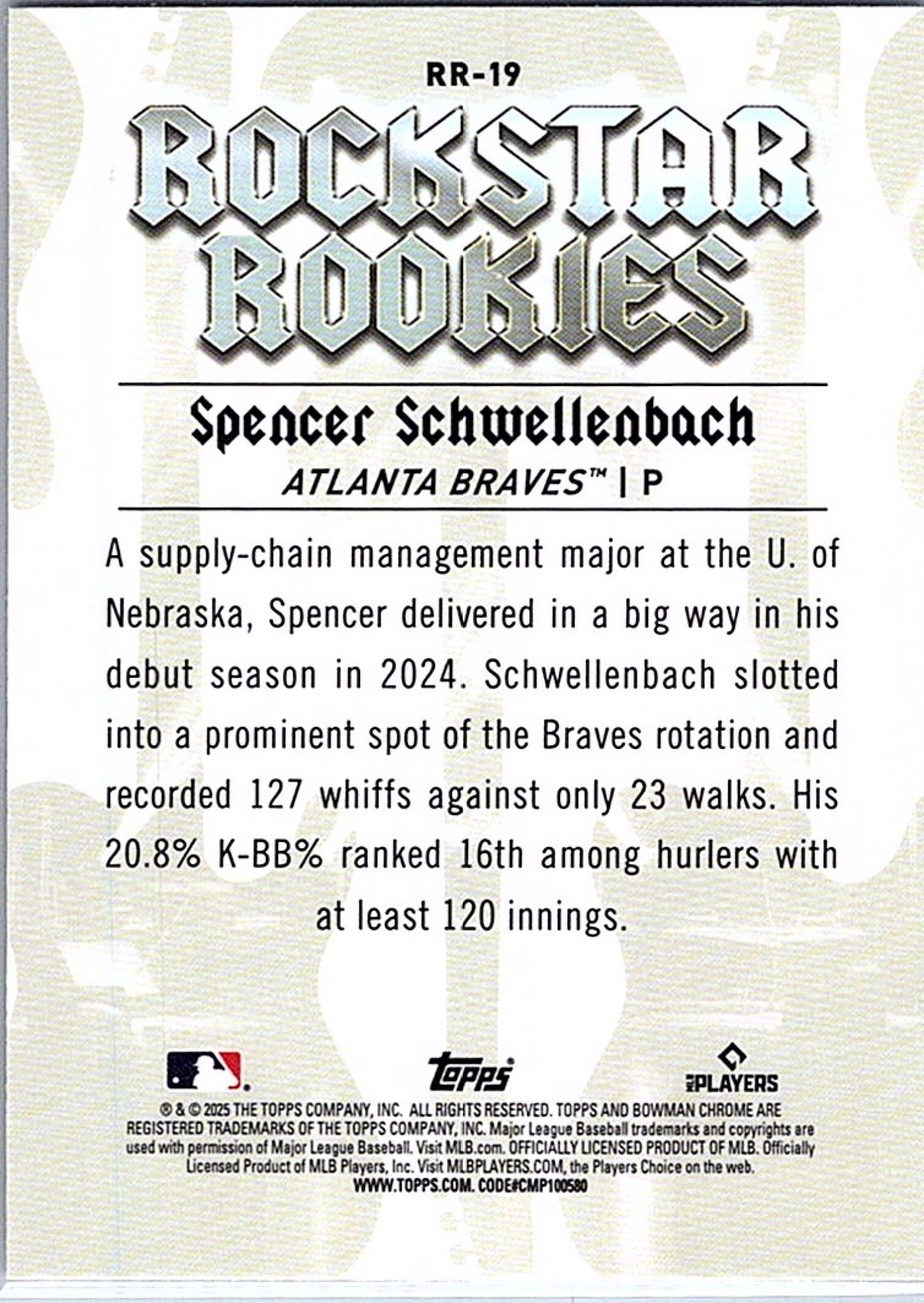 2025 Bowman SPENCER SCHWELLENBACH #RR-19 RC Braves