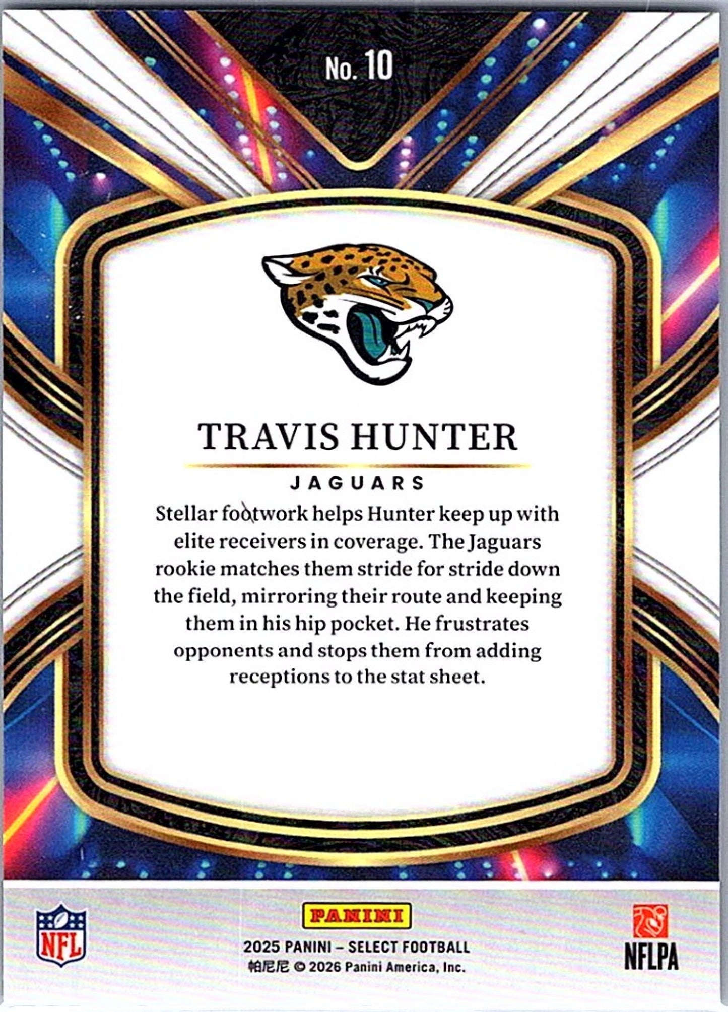 2025 Panini Select TRAVIS HUNTER #10 Future RC Jaguars