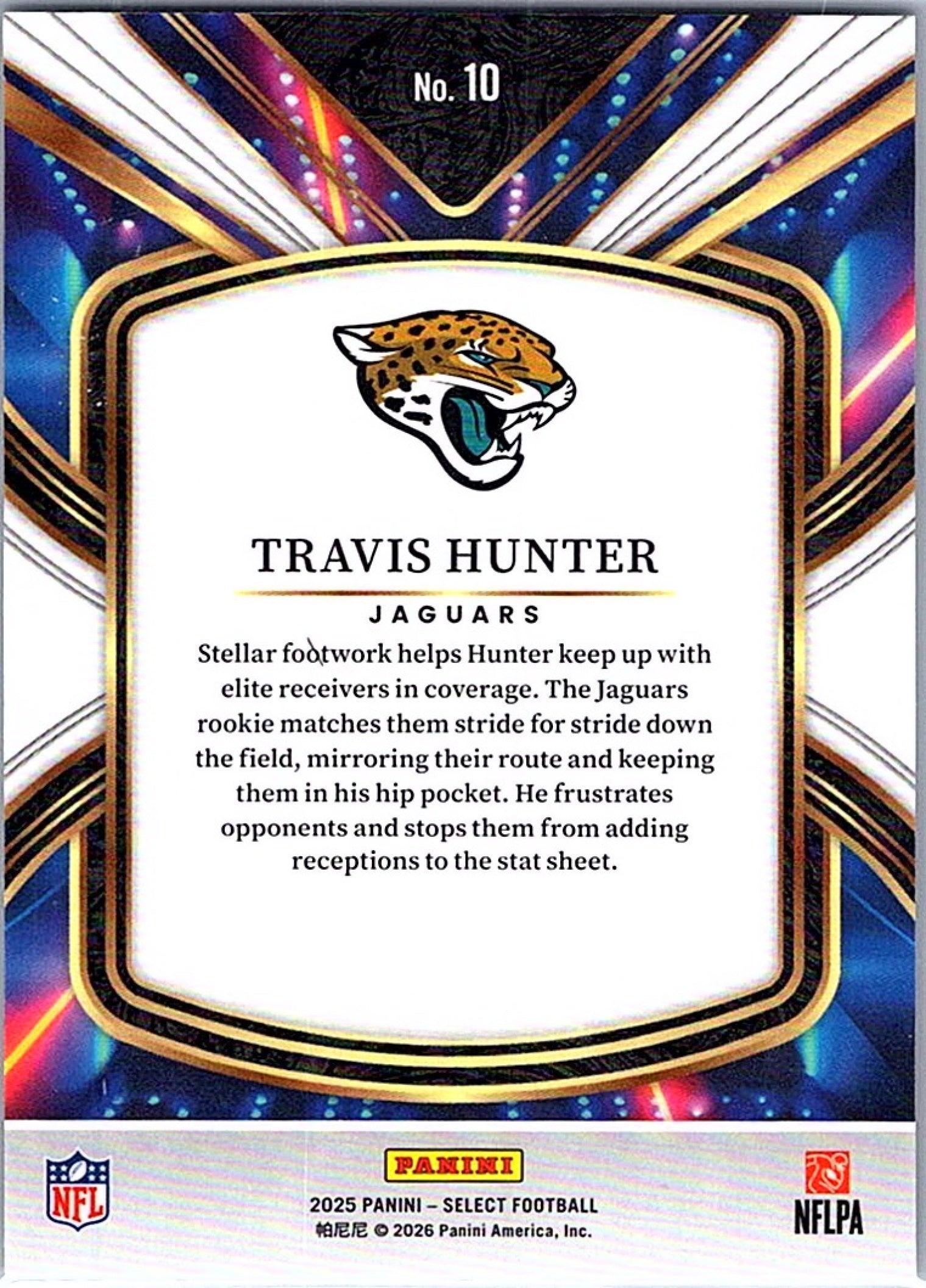2025 Panini Select TRAVIS HUNTER #10 Future RC Jaguars