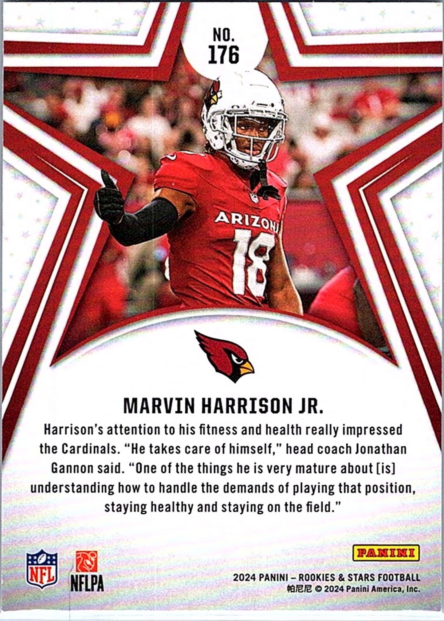 2024 Panini Rookies & Stars MARVIN HARRISON JR. #176 RC Cardinals