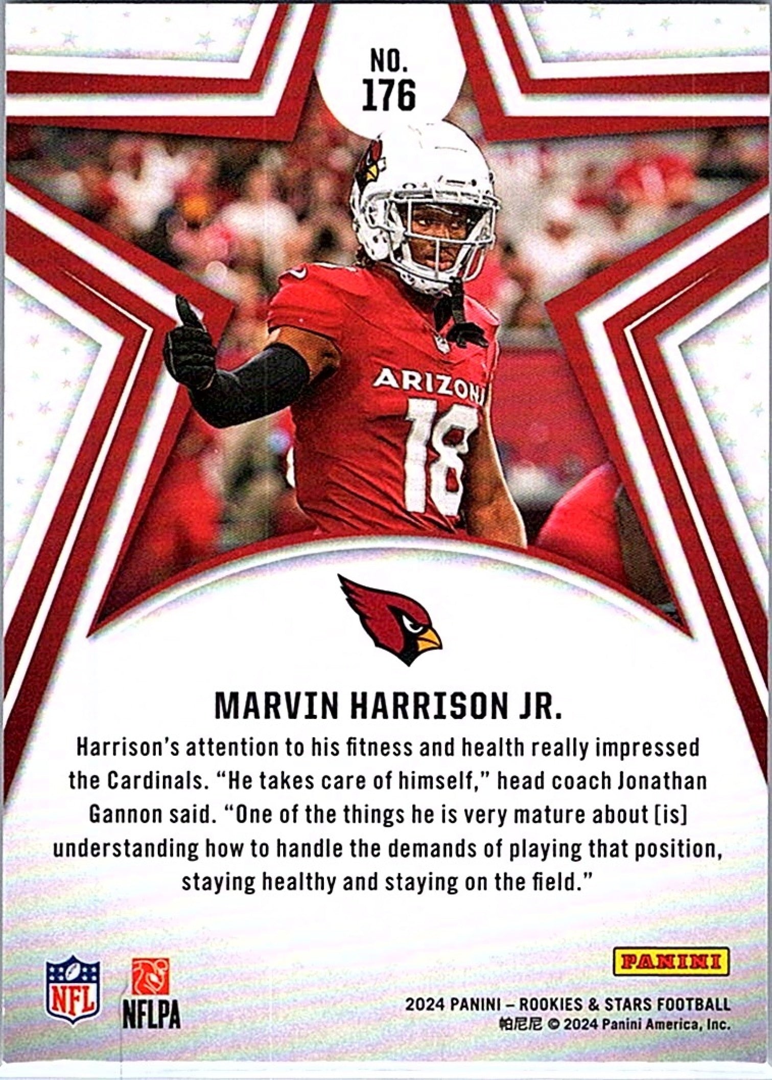 2024 Panini Rookies & Stars MARVIN HARRISON JR. #176 RC Cardinals