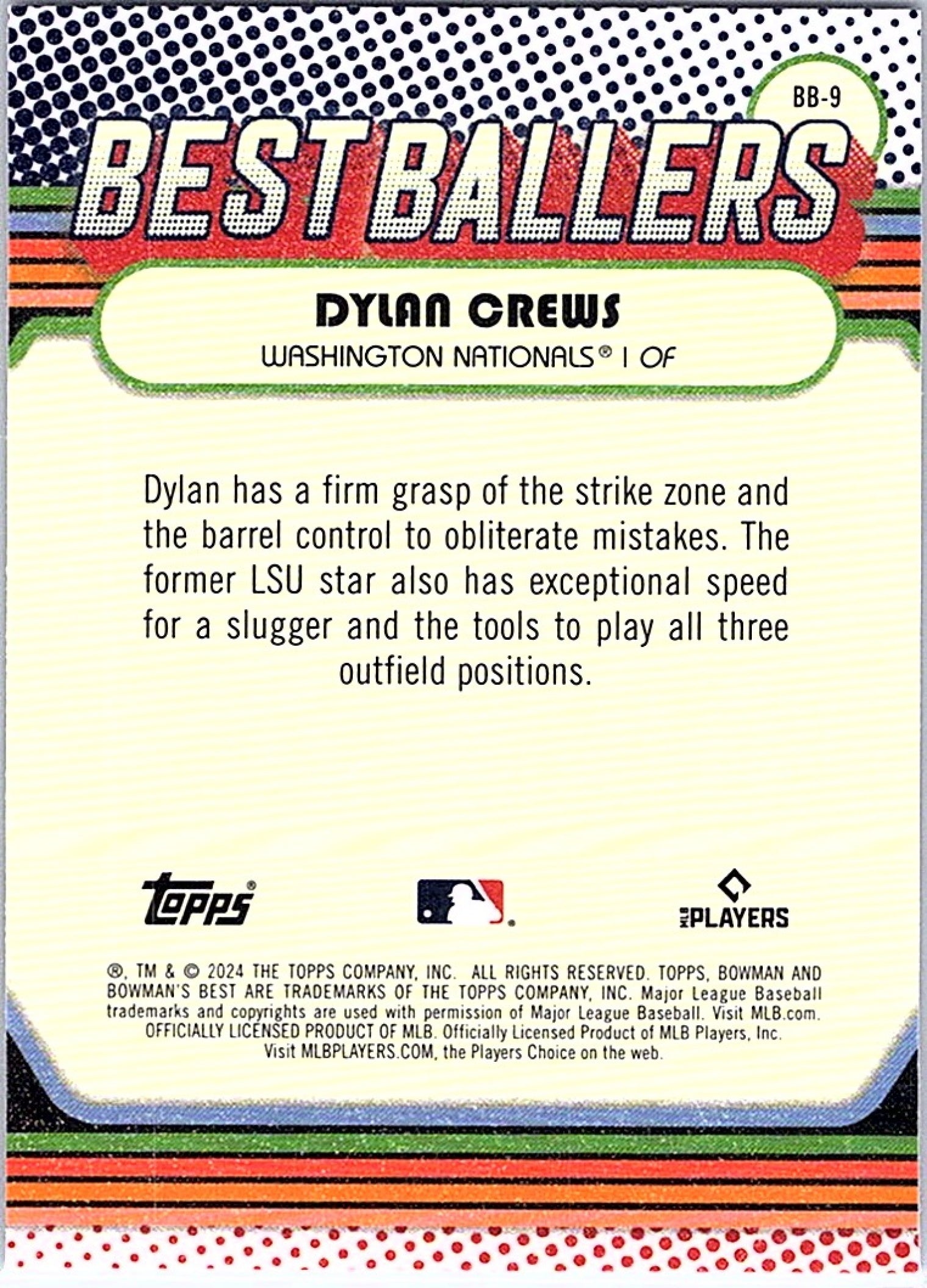 2024 Bowmans Best Dylan Crews Best Ballers #BB-9 Nationals RC