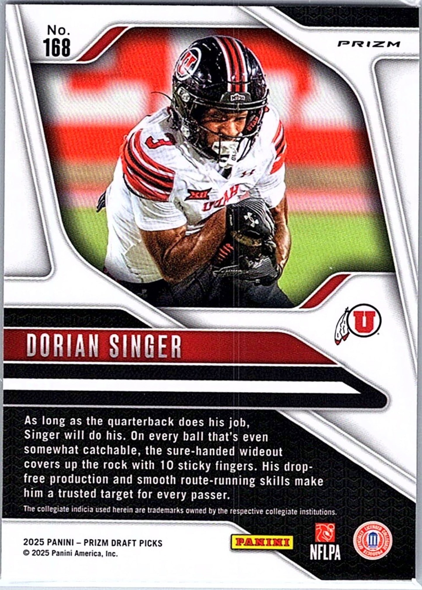 2025 Panini Prizm Draft Picks DORIAN SINGER #168 Gold Ice Rated Prospect Utes