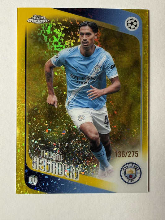 2025-26 Topps Chrome UEFA Club Tijjani Reijnders #155 Yellow Mini-Diamonds /275