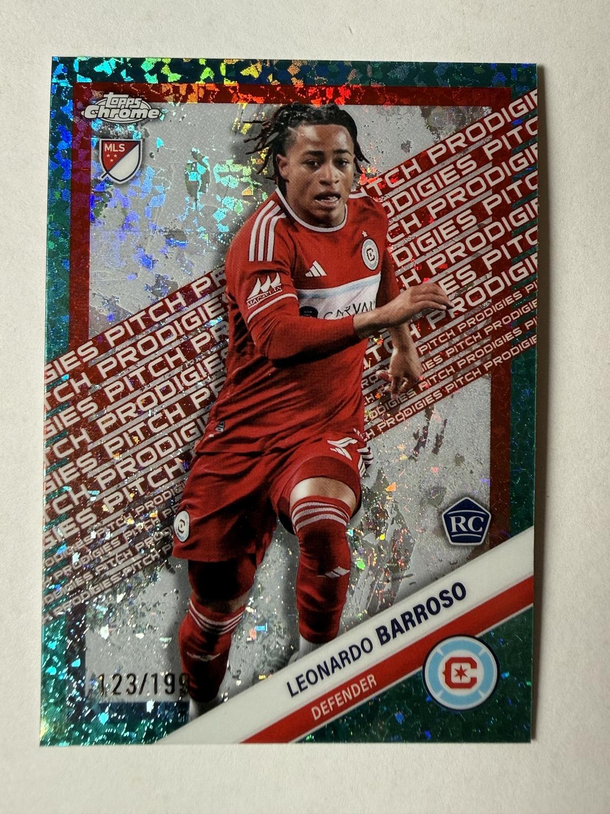 2025 Topps Chrome MLS Leonardo Barroso #182 Aqua Mini-Diamonds Refractor /199