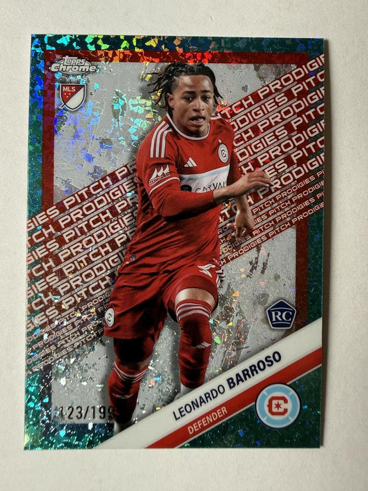 2025 Topps Chrome MLS Leonardo Barroso #182 Aqua Mini-Diamonds Refractor /199
