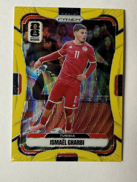 2026 Panini FIFA World Cup Ismael Gharbi #426 Fluorescent Yellow Wave Prizm /180