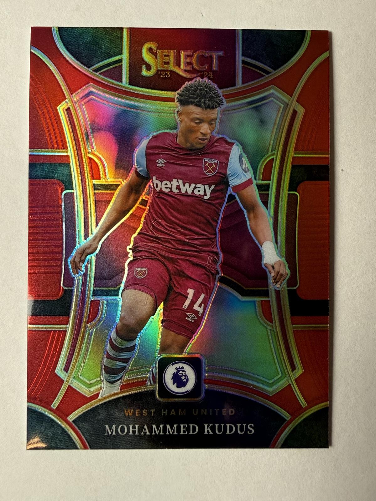 2023-24 Panini Select Premier League Mohammed Kudus #195 Red West Ham United