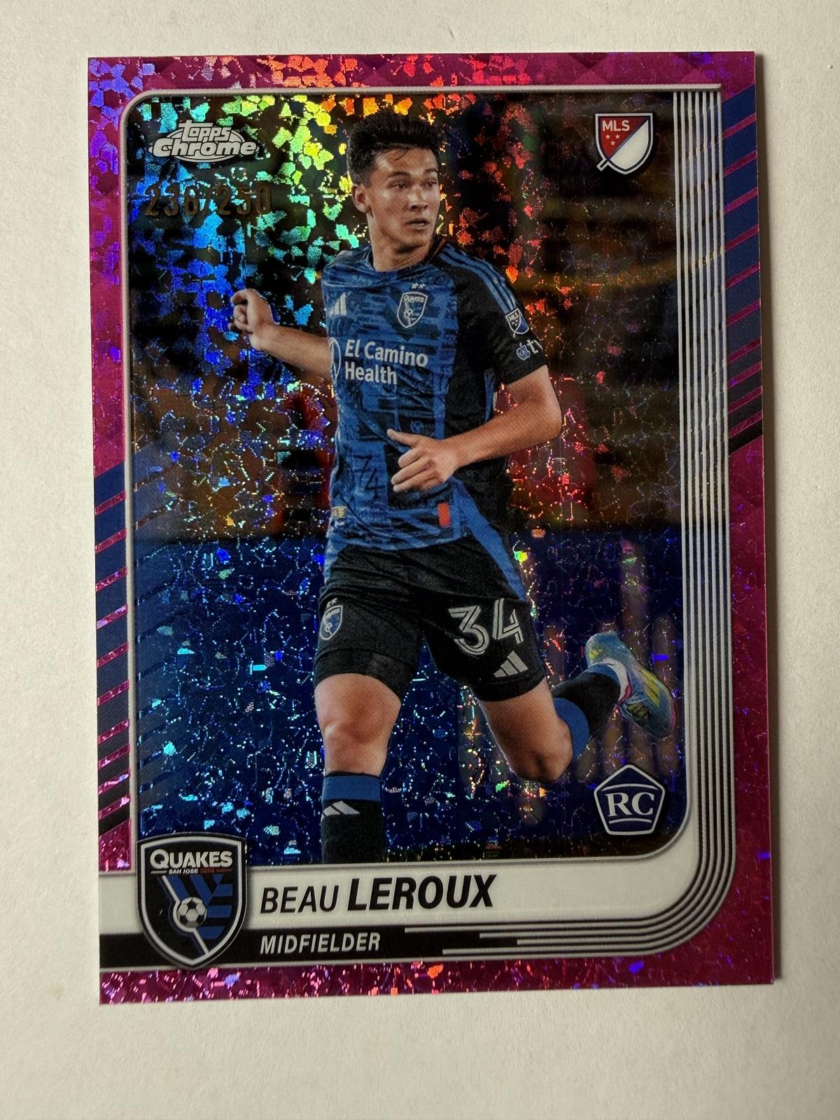 2025 Topps Chrome MLS Beau Leroux #120 Pink Mini-Diamonds Refractors #/250