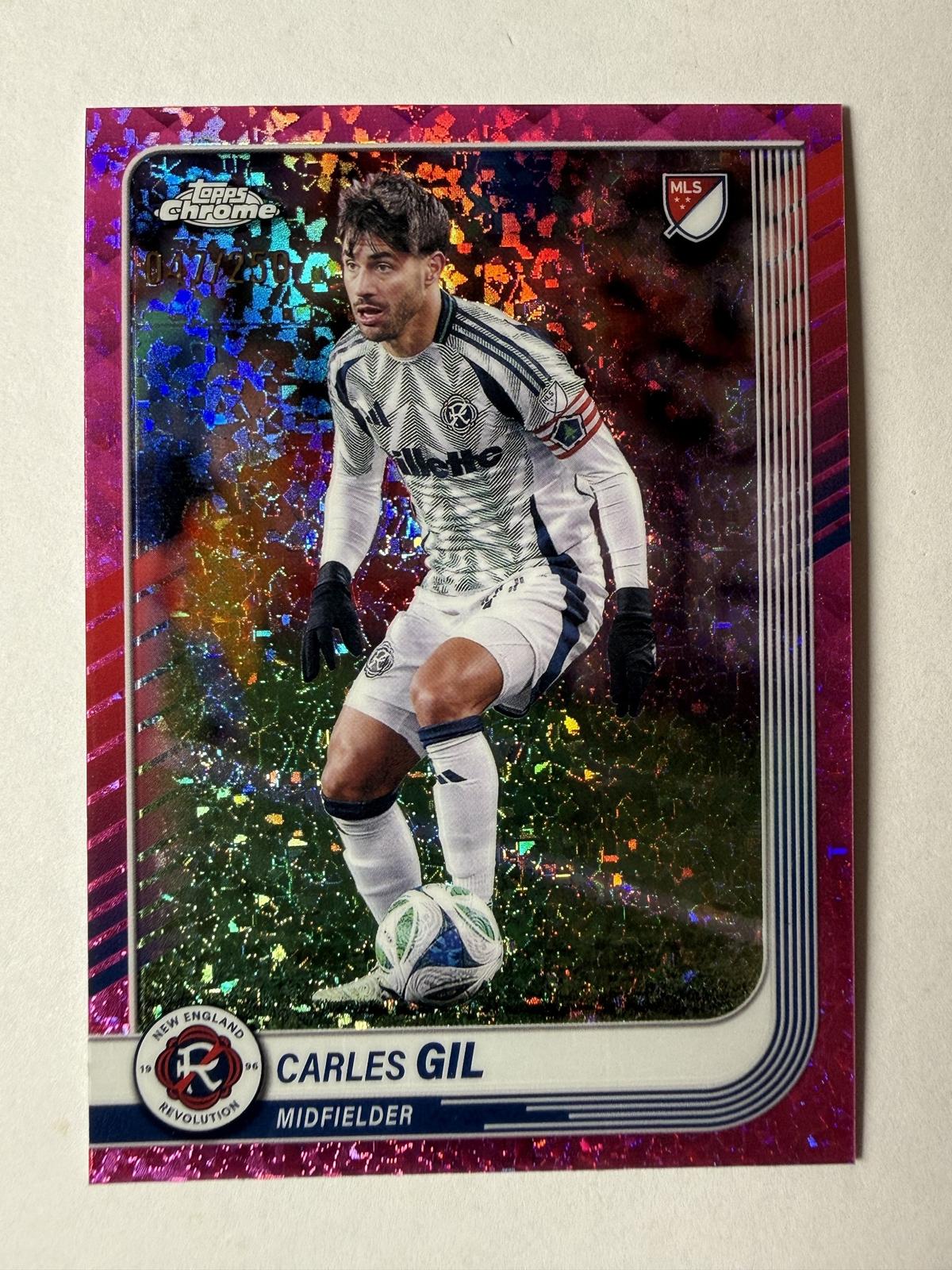 2025 Topps Chrome MLS Carles Gil #100 Pink Mini-Diamonds Refractor #/250