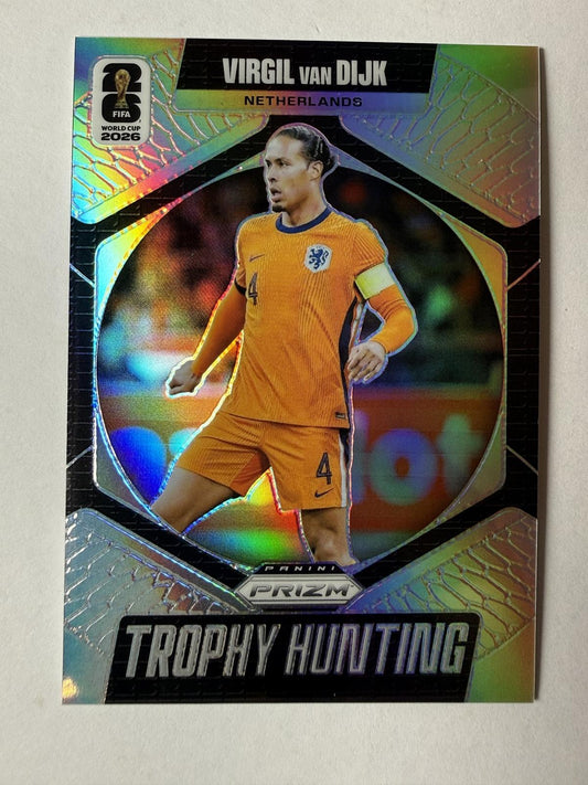 2026 Panini Prizm FIFA World Cup Virgil van Dijk #25 Trophy Hunting Silver Prizm