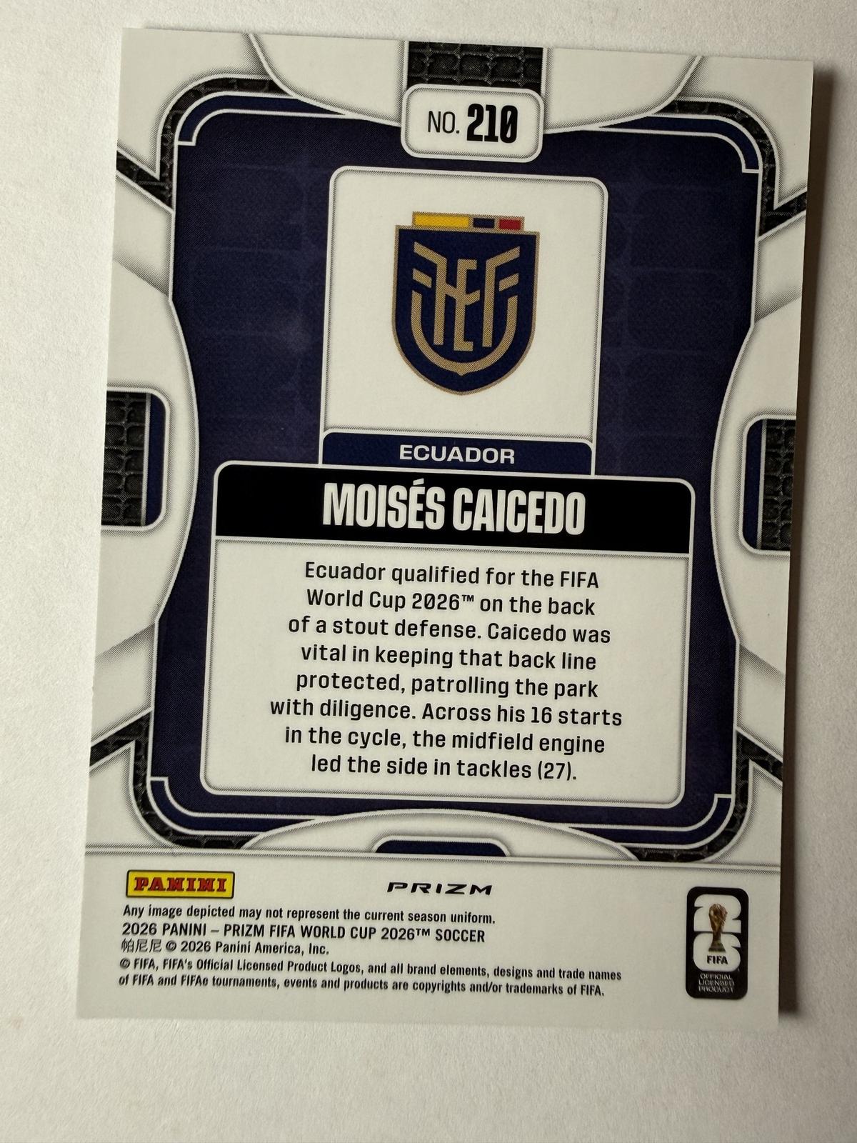 2026 Panini Prizm FIFA World Cup Moises Caicedo #210 Wave Prizm Ecuador