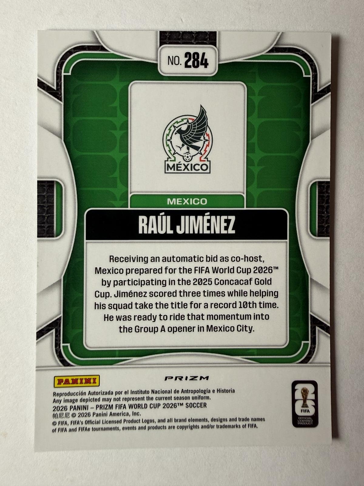 2026 Panini Prizm FIFA World Cup Raul Jimenez #284 Wave Prizm Mexico