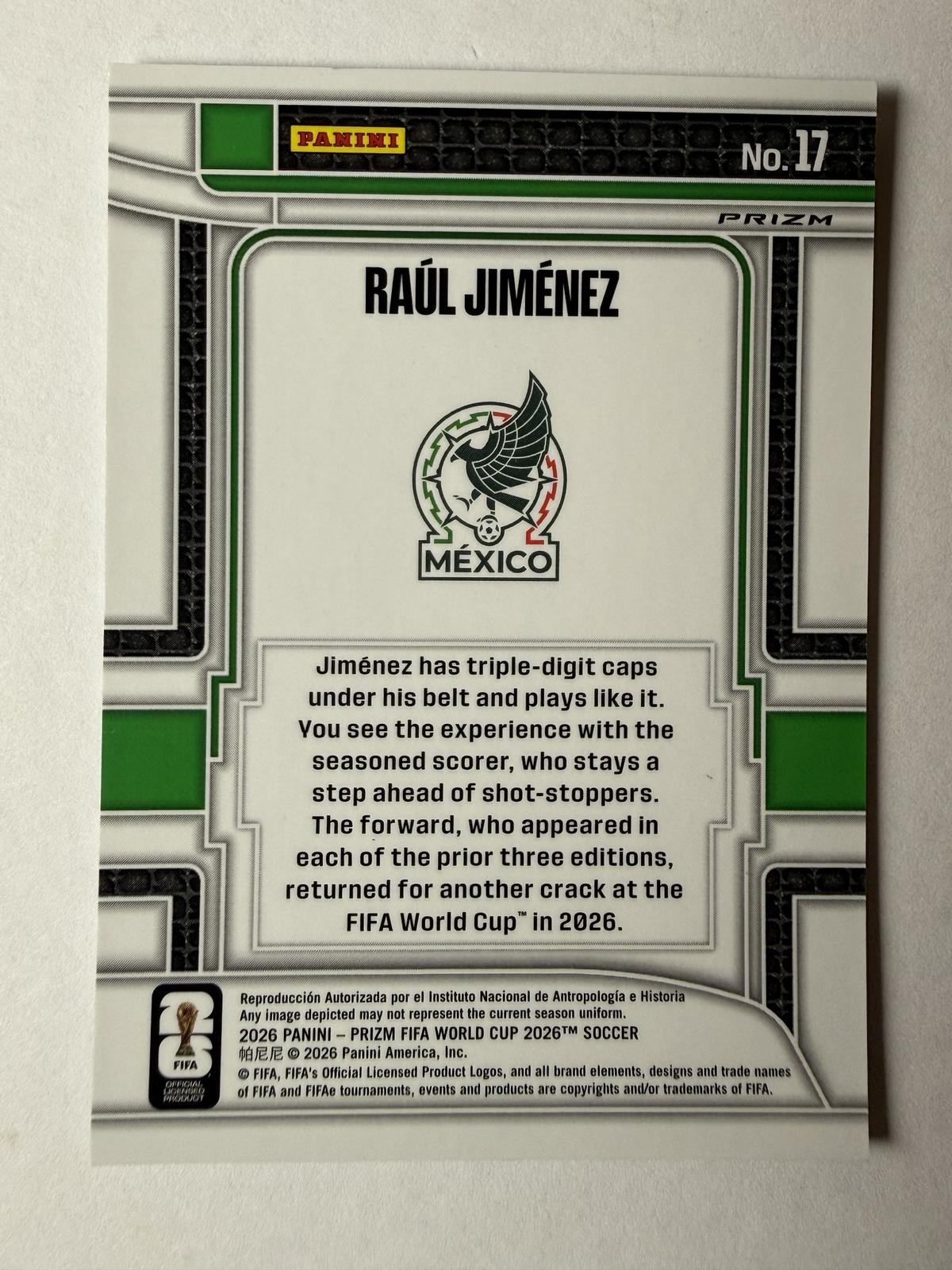 2026 Panini Prizm FIFA World Cup Raul Jimenez #17 Scorers Club Mexico