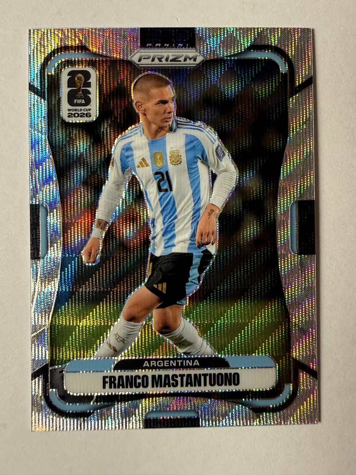 2026 Panini Prizm FIFA World Cup Franco Mastantuono #20 Wave Prizm Argentina