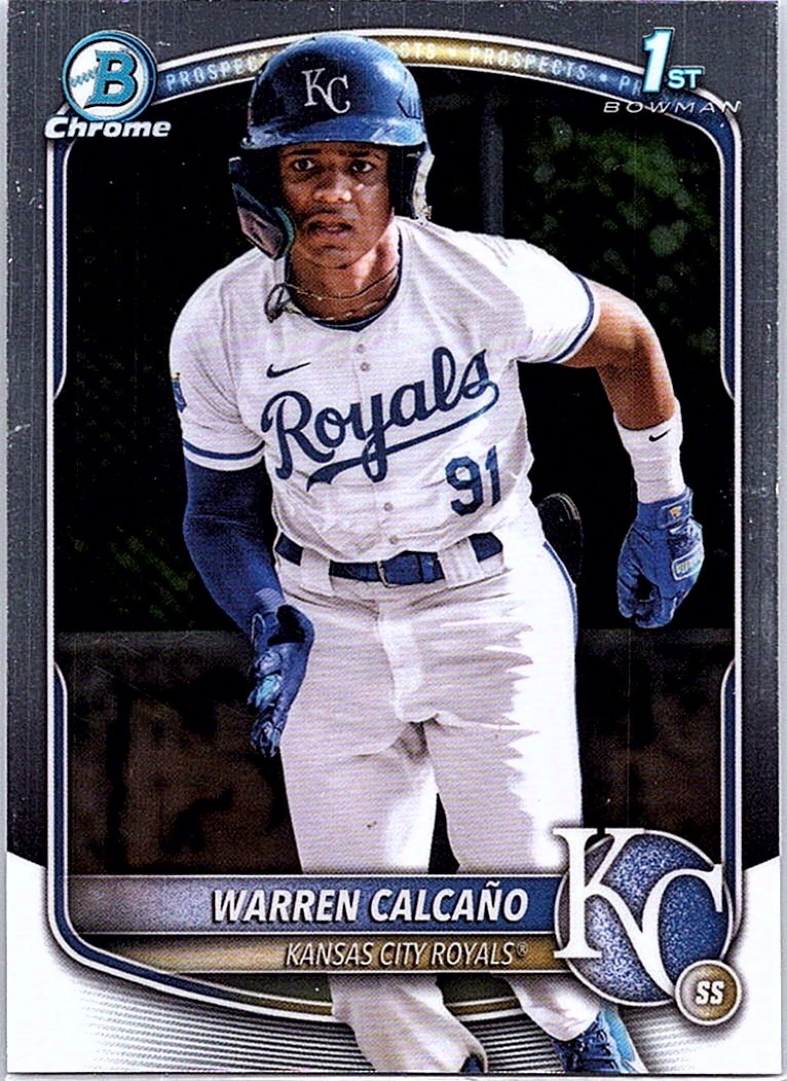 2025 Bowman Chrome WARREN CALCANO #BCP-185 1st Prospect Royals Baseball RC