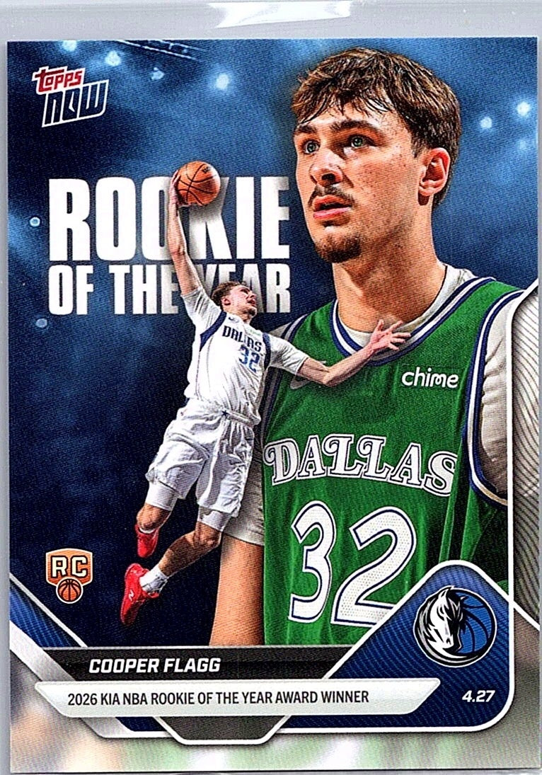 2025-26 Topps Now COOPER FLAGG #ROTY Awards Mavericks