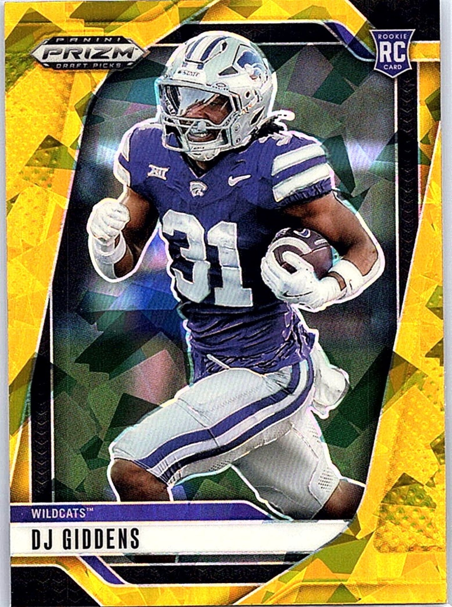 2025 Panini Prizm Draft Picks DJ GIDDENS #44 Gold Ice RC Wildcats