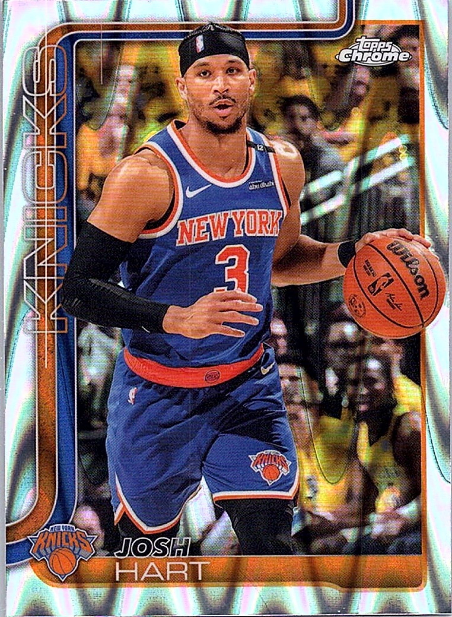 2025-26 Topps Chrome JOSH HART #160 RayWave Refractor Knicks