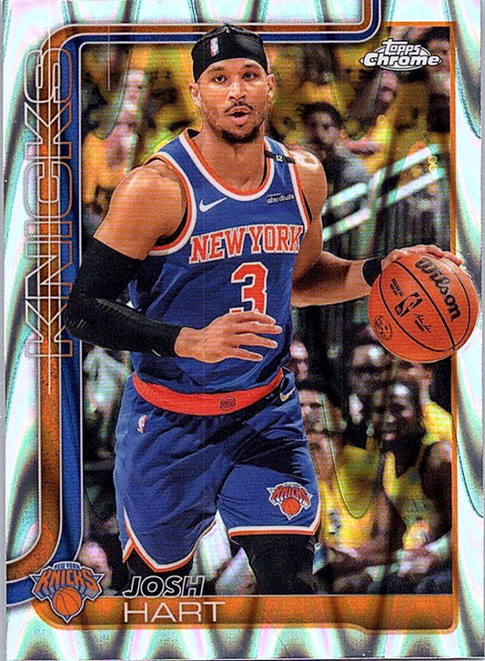 2025-26 Topps Chrome JOSH HART #160 RayWave Refractor Knicks