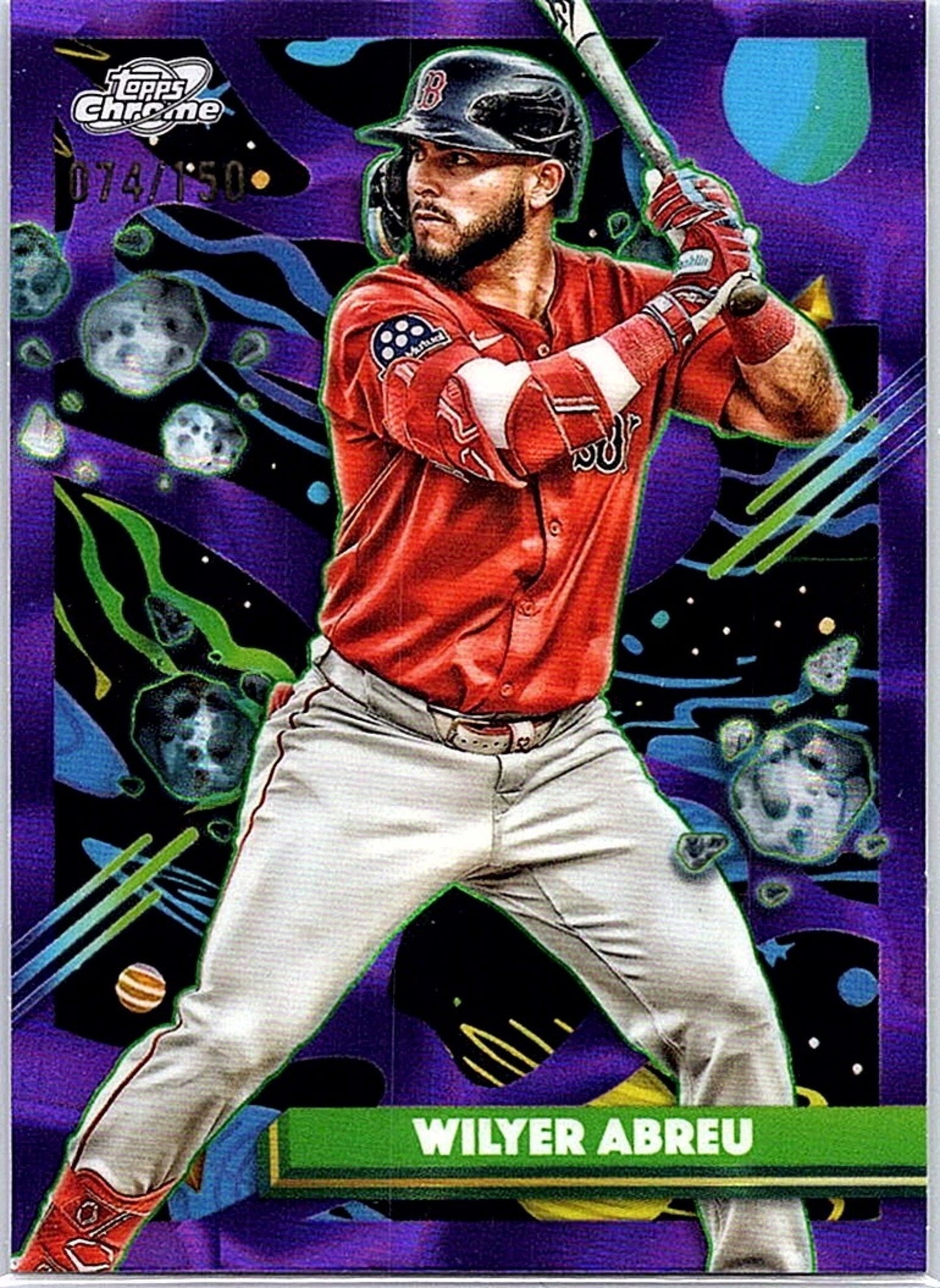2025 Topps Cosmic Chrome WILYER ABREU #71 Purple Nebula Refractor /150 Red Sox