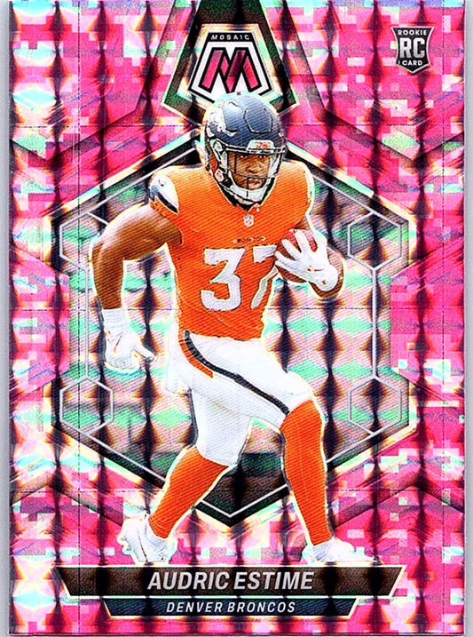 2024 Panini Mosaic AUDRIC ESTIME #392 Camo Pink Prizm RC Broncos