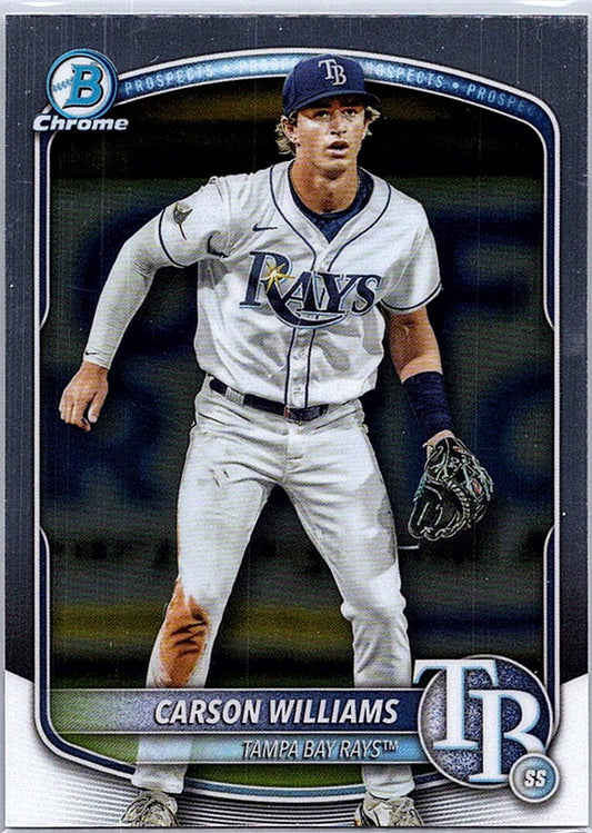 2025 Bowman Chrome CARSON WILLIAMS #BCP-234 Rays 1st Prospect Baseball RC