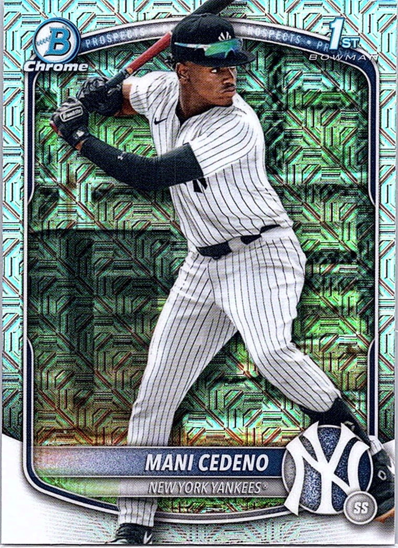 2025 BOWMAN CHROME MEGA BOX MANI CEDENO #BCP-199 MOJO REFRACTOR 1ST PROSPECT