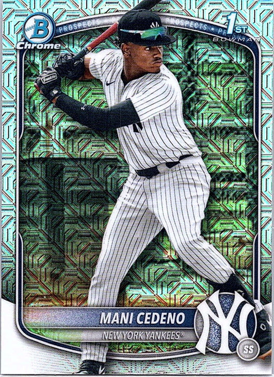 2025 BOWMAN CHROME MEGA BOX MANI CEDENO #BCP-199 MOJO REFRACTOR 1ST PROSPECT