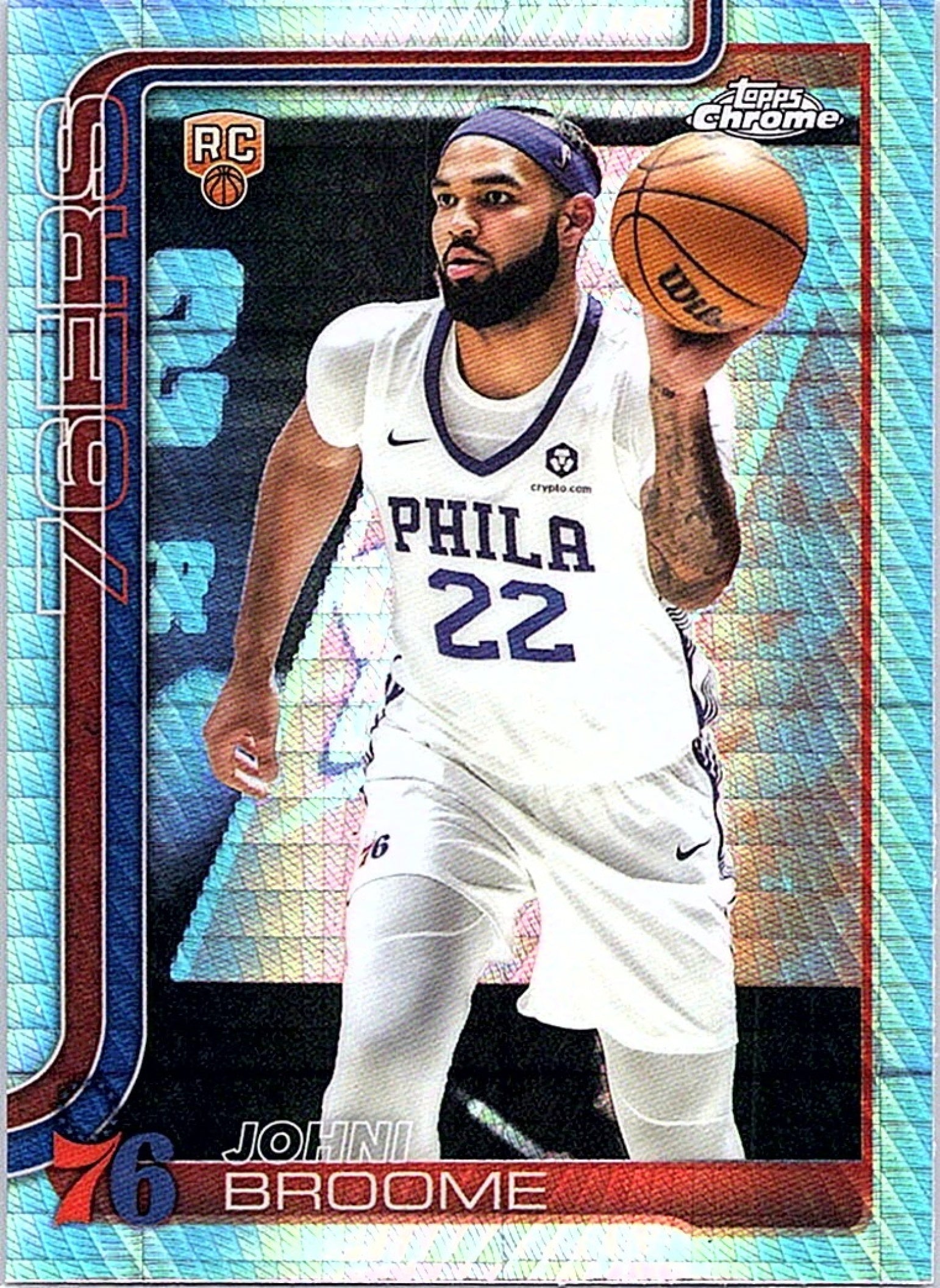 2025-26 Topps Chrome JOHNI BROOME #285 Prism Refractor RC 76ers