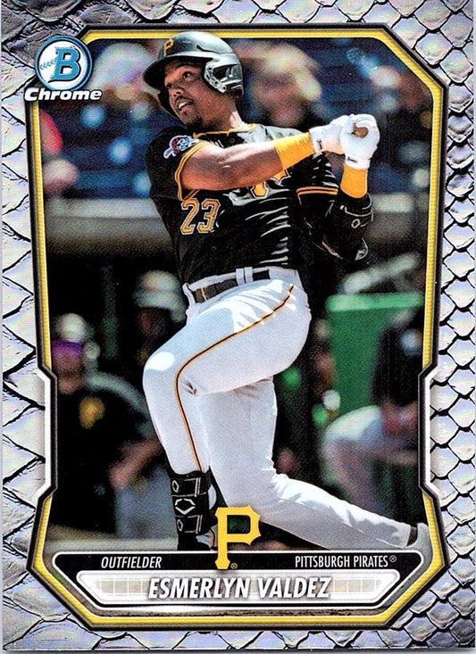 2026 Bowman ESMERLYN VALDEZ #BCP-76 Reptilian Refractor Pittsburgh Pirates